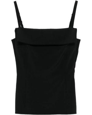 Nanushka Top con cuello cuadrado - Negro