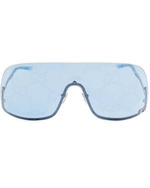 Gucci Oversized Retro-Frame Sunglasses - Blue