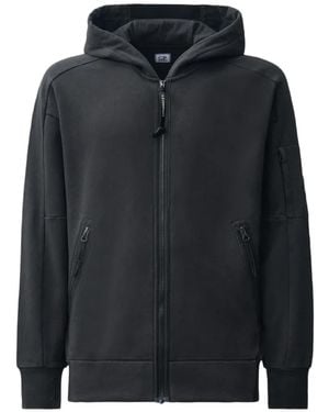 C.P. Company Lens-Detail Zip-Up Hoodie - Black