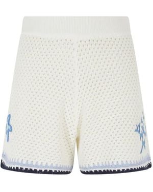 MC2 Saint Barth Yvette Crochet-Knit Shorts - White