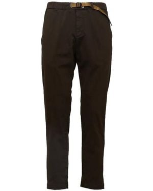 White Sand Belted Gabardine Trousers - Black