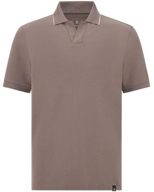 BOGGI Contrast-Trim Polo Shirt - Brown
