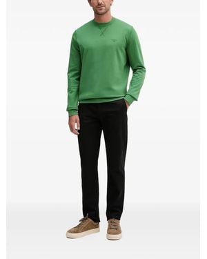 Barbour Logo-Embroidered Crew-Neck Sweatshirt - Green