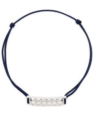 Le Gramme Buff-Top Pyramid-Guilloché Bracelet - Blue