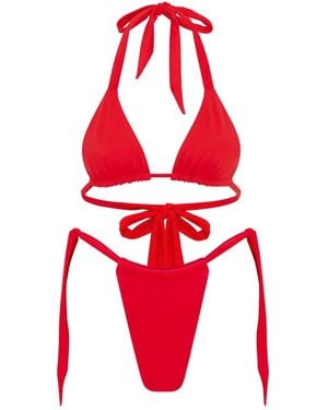 Let's Swim Triangle Bikini Top - Red