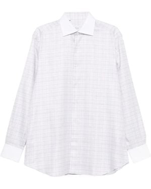 Brioni Camicia Con Colletto A Contrasto - Bianco