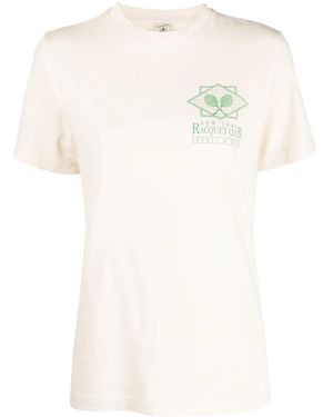 Sporty & Rich Graphic-Print Cotton T-Shirt - White