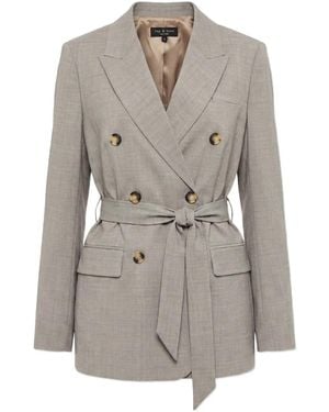 Rag & Bone Double-Breasted Belted Jacket - Grey