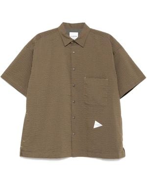 and wander Seersucker Shirt - Brown