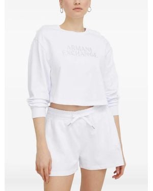 ARMANI EXCHANGE Sudadera con detalle del logo - Blanco