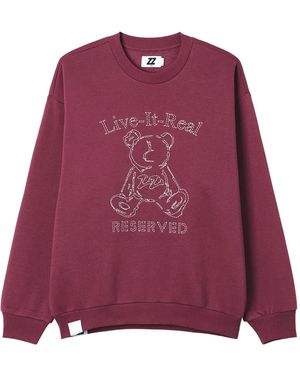 Izzue Teddy-Embroidered Sweatshirt - Purple