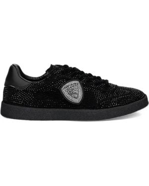 Blauer Aurora Crystal-Embellished Logo-Patch Trainers - Black
