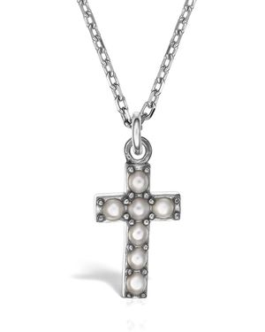 Elle Macpherson Collana Con Croce - Bianco