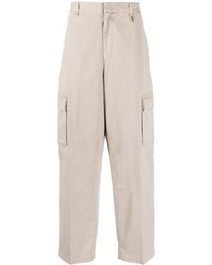 Fendi Neutral Logo Patch Cargo Pants - Men's - Cotton/elastane - Natural