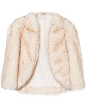 Saiid Kobeisy Cropped Faux-Fur Jacket - Natural