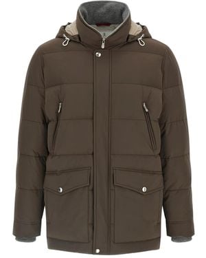 Brunello Cucinelli Patch-Pockets Padded Jacket - Green