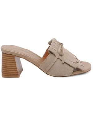 Ángel Alarcón Fringe Bow Sandals - Natural