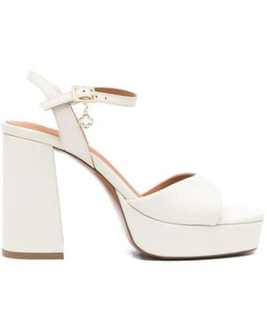 Maje Fralow Platform Block-Heel Sandals - White