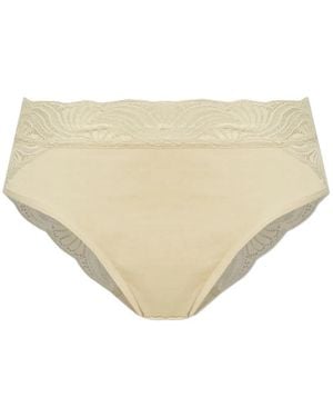 Hanro Midi Lace Trim Briefs - Natural