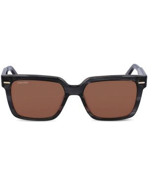 Calvin Klein Occhiali Da Sole Squadrati - Marrone