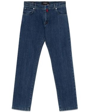 Kiton Jeans Mit Logo-Patch - Blau