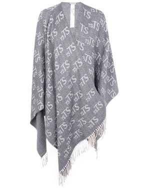 Twinset Sciarpa Con Motivo Chevron Jacquard - Grigio