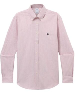 Brooks Brothers Striped Oxford Shirt - Pink