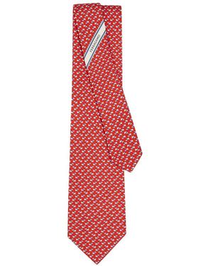 Ferragamo Corbata De Seda Con Estampado Dylan - Rojo