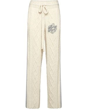 Philipp Plein Knitted Straight-Leg Trousers - Natural
