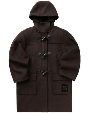 Ganni Wool Duffle Coat - Black