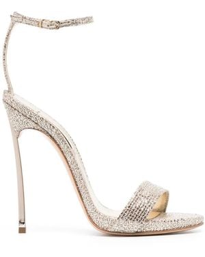Casadei Blade 120Mm Metallic-Finish Sandals - White