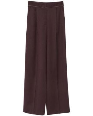 forte_forte Pleated Wide-Leg Trousers - Purple