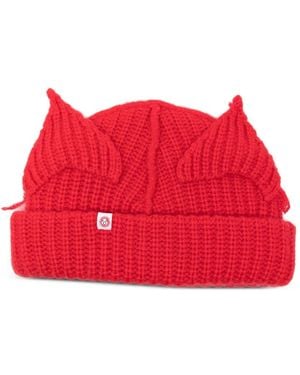 Charles Jeffrey Chunky-Ears Beanie Hat - Red