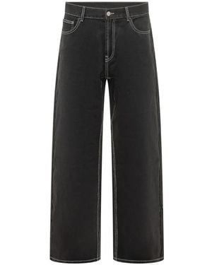 Palm Angels Vaqueros Con Logo Bordado - Negro