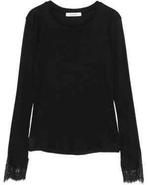 Dorothee Schumacher Lace-Trim Long-Sleeve T-Shirt - Black