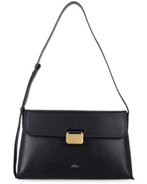 A.P.C. Simone Leather Shoulder Bag - Blue