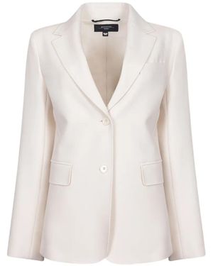 Weekend by Maxmara Button Notched-Lapel Blazer - White
