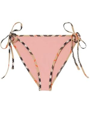 Burberry Bikinislip Met Geruite Afwerking - Roze