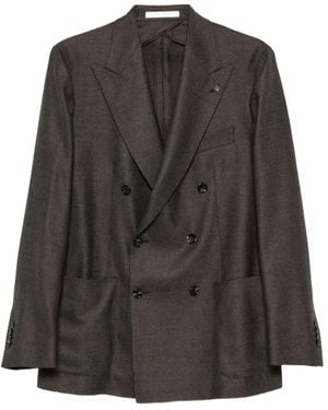 Tagliatore Double-Breasted Micro-Patterned Jacket - Gray