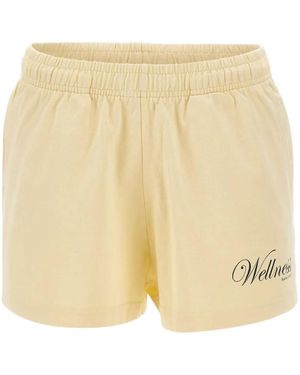 Sporty & Rich Avenue Disco Elasticated-Waist Shorts - Natural
