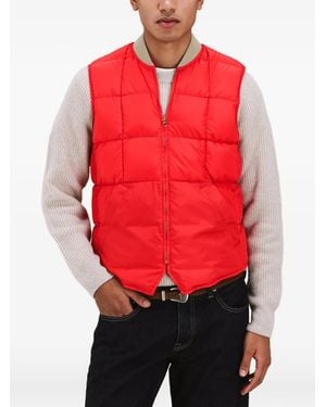 Fortela Zip-Fastening Quilted Gilet - Red