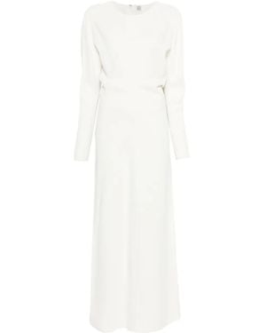 TOTEME Long-Sleeve Slouch Waist Dress Macadamia - White