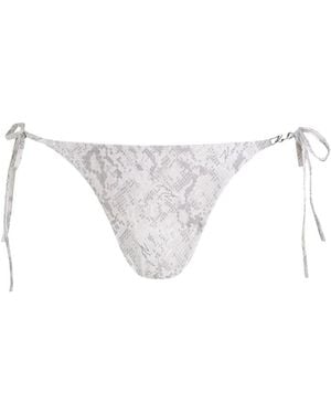 KARL LAGERFELD Snake-Print Side-Tie Bikini Bottoms - White