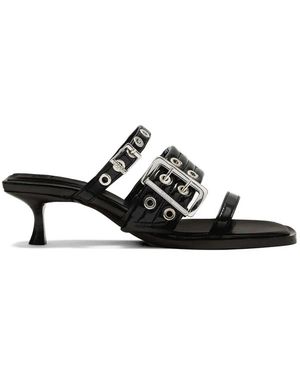 Ganni Buckle-Strap Sandals - White