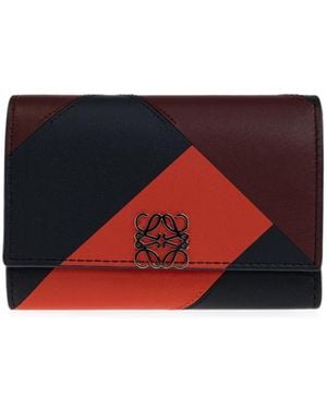 Loewe Anagram Leather Wallet - Red