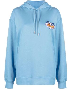 Opening Ceremony Patch-Detail Cotton Hoodie - Blue