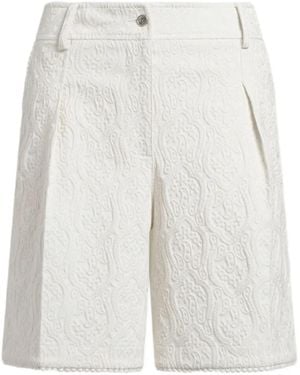 Etro Paisley-Jacquard Bermuda Shorts - White