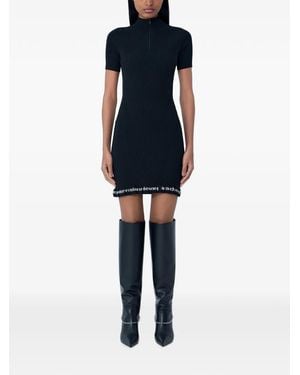 Alexander Wang Alexanderwang. T Alexander Wang Ribbed Short-Sleeve Dress - Black