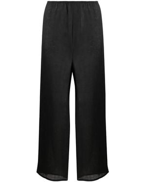 Baserange Domond Wide-Leg Linen Trousers - Black