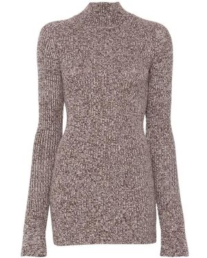 Sportmax Pull En Maille Côtelée À Fermeture Zippée - Marron